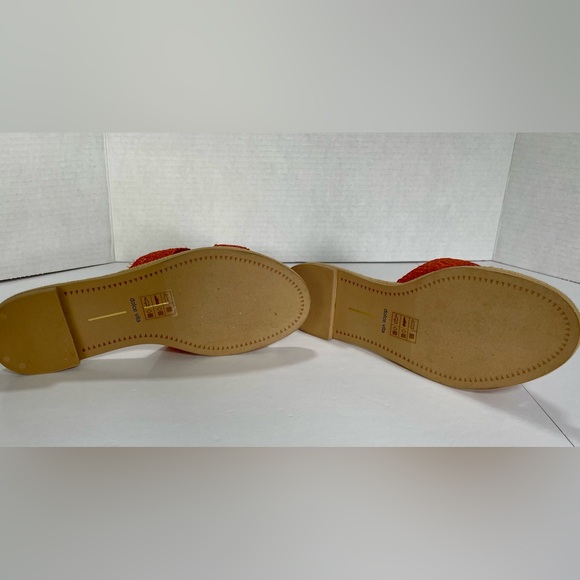 DOLCE VITA Raffia Bow Slide Sandals Orange & Cream NWOT Size 7.5 - Picture 10 of 10